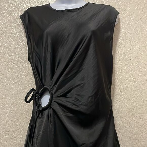 House of Harlow 1960 Revolve Satin Slip Dress Circle Side Cutout Black M… - Picture 12 of 14